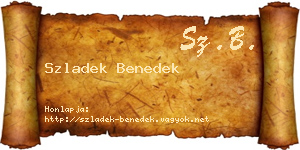 Szladek Benedek névjegykártya