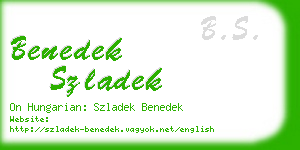 benedek szladek business card
